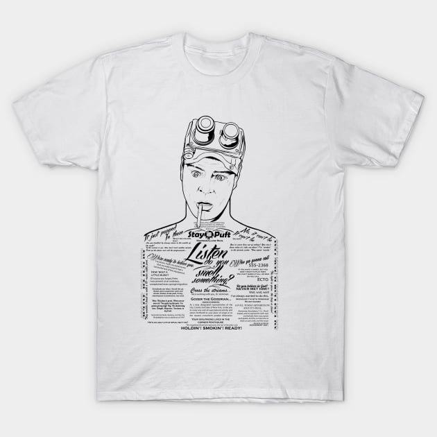 Dan Aykroyd Tattooed Ghostbuster Ray Stantz T-Shirt by daveseedhouse